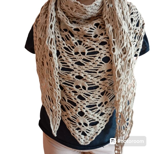 Handmade crocheted shawl